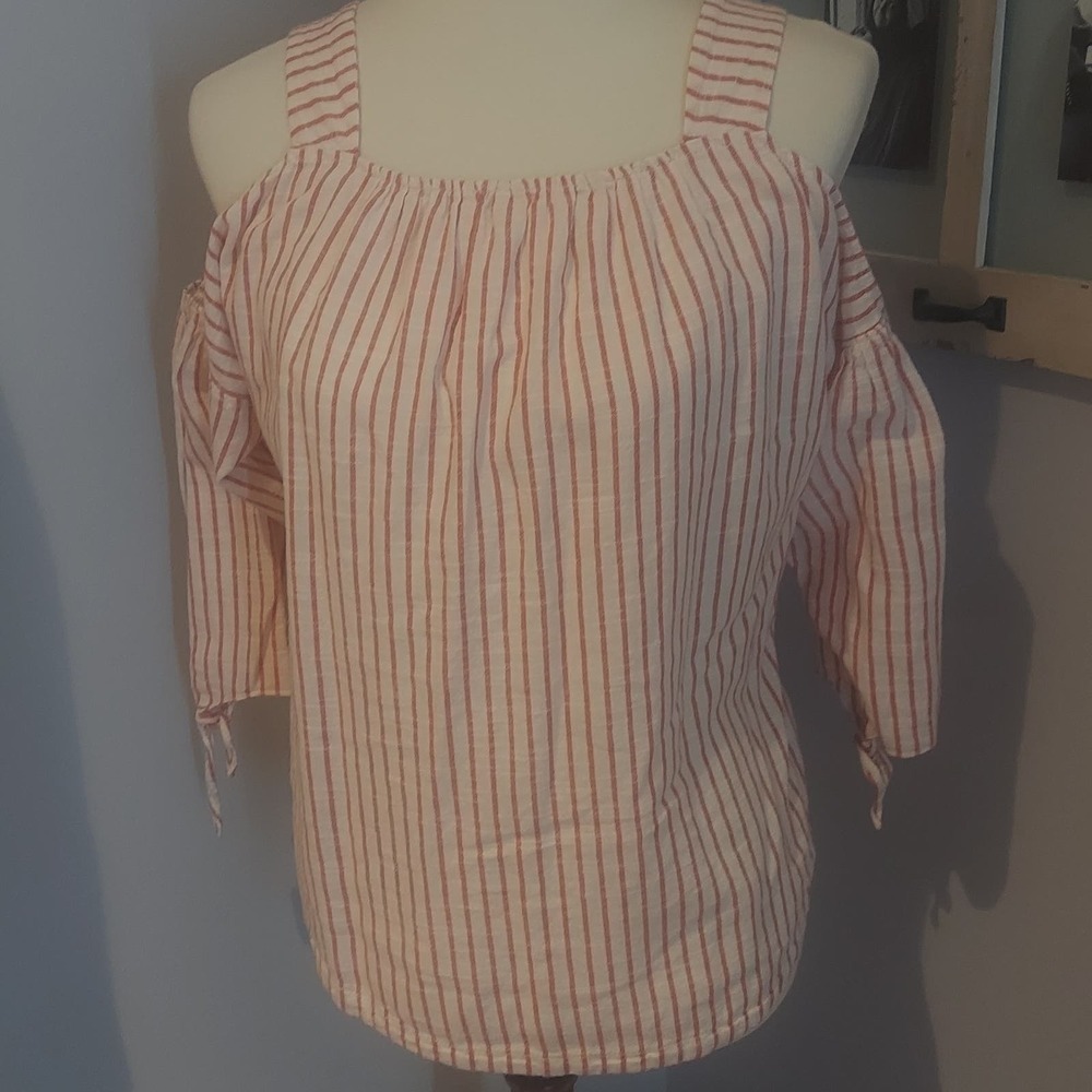 Madewell cold Shoulder Stripe Top
